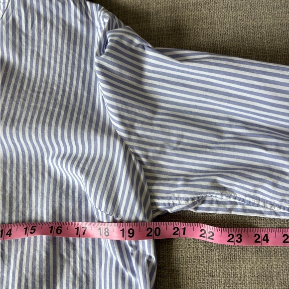 Talbots Cotton Striped Button-Up Shirt with Floral Accents Nautical Vacation LP - Picture 7 of 9